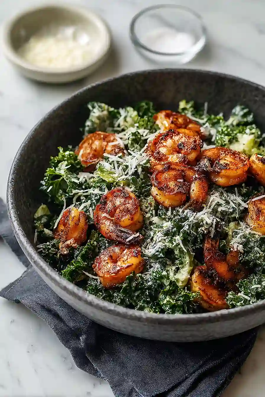 blackened shrimp kale salad