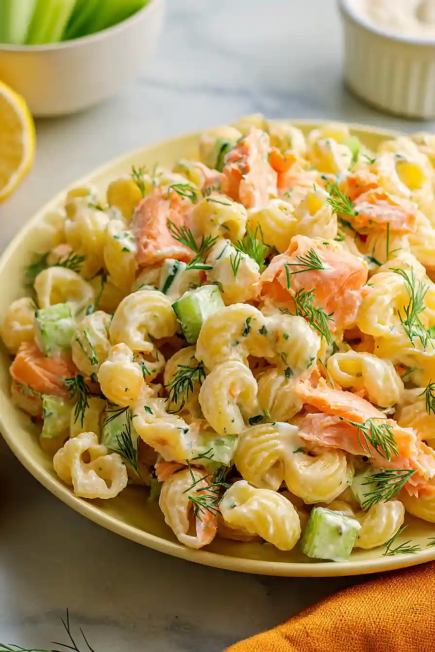 smoked salmon pasta salad
