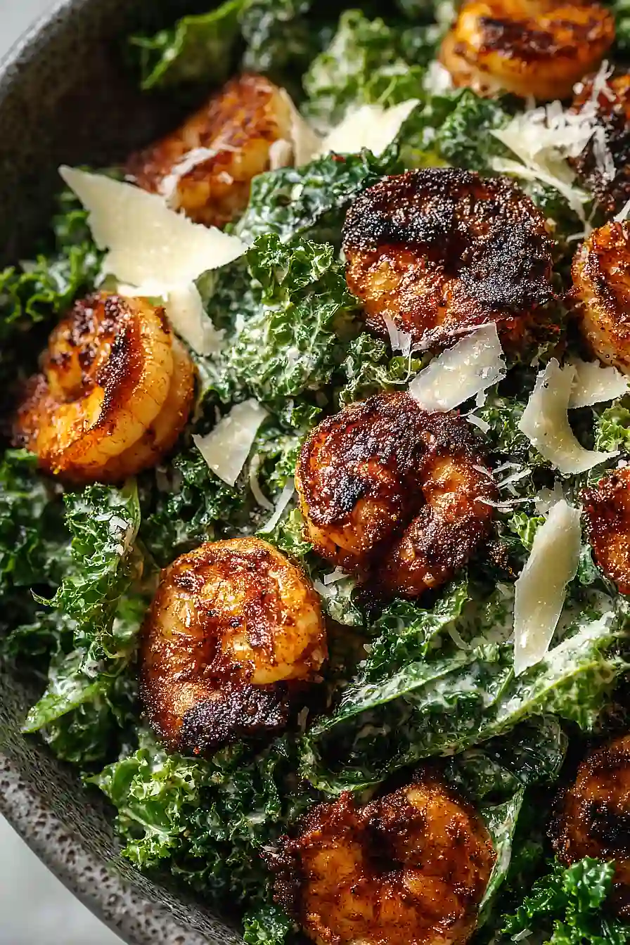 blackened shrimp kale salad