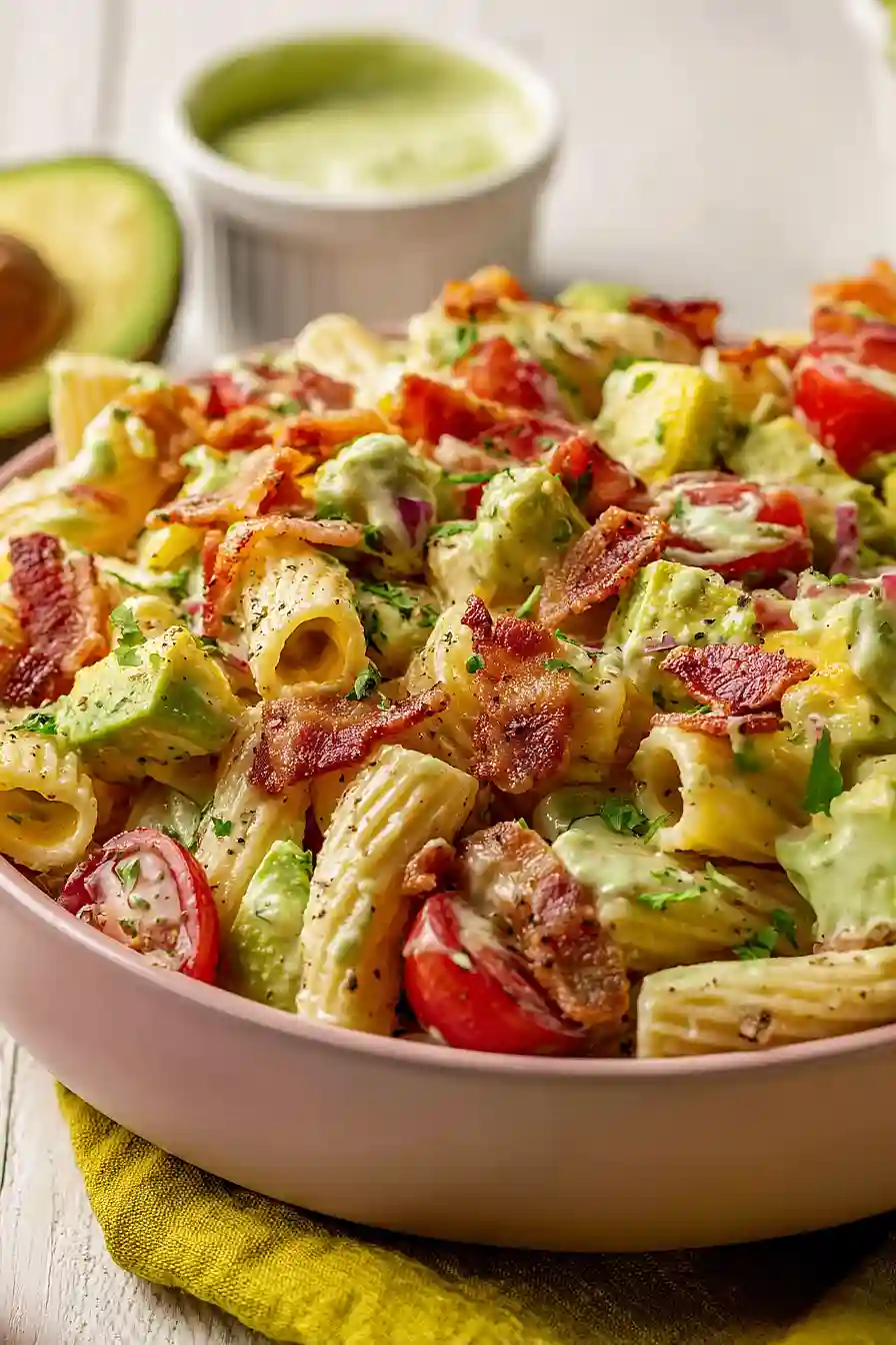 bacon and avocado pasta salad