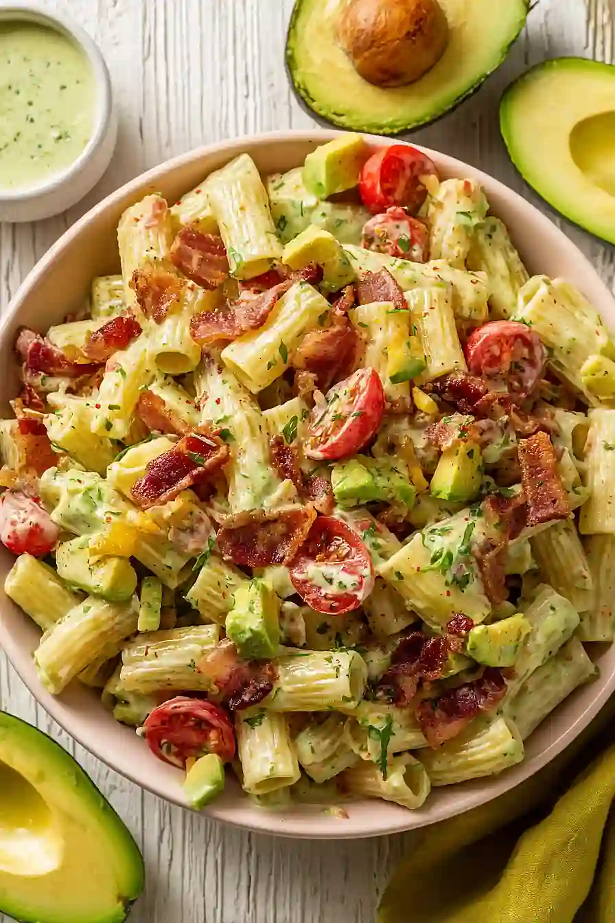 bacon and avocado pasta salad