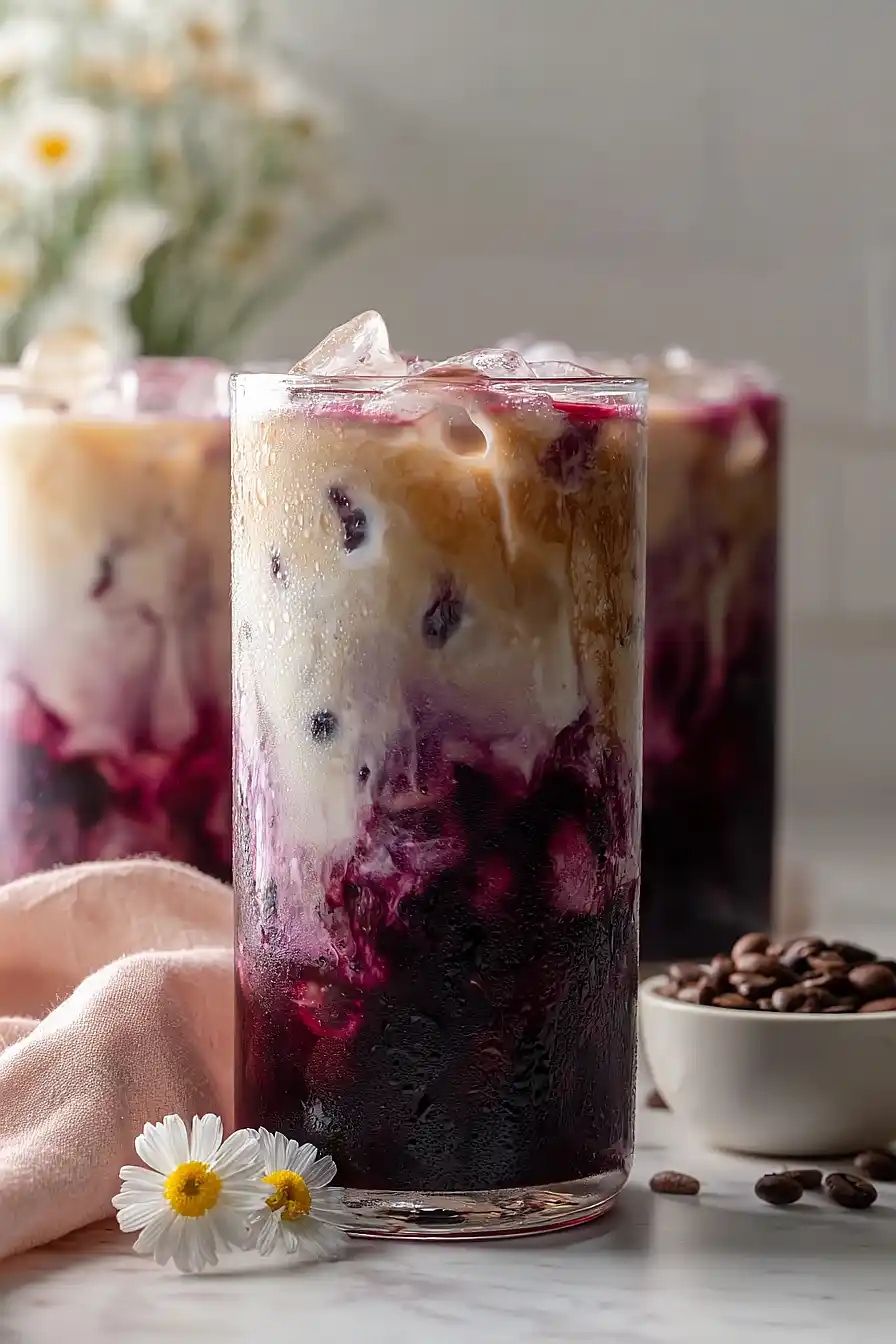 iced blueberry latte